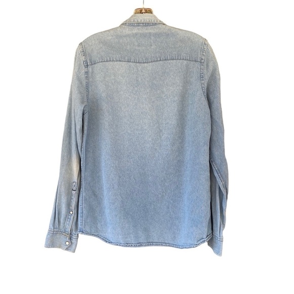 ASOS denim pearl snap button down - Picture 2 of 6